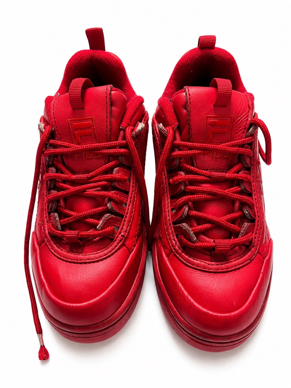 FILA All Red Chunky Sneakers Kids Size 5Y